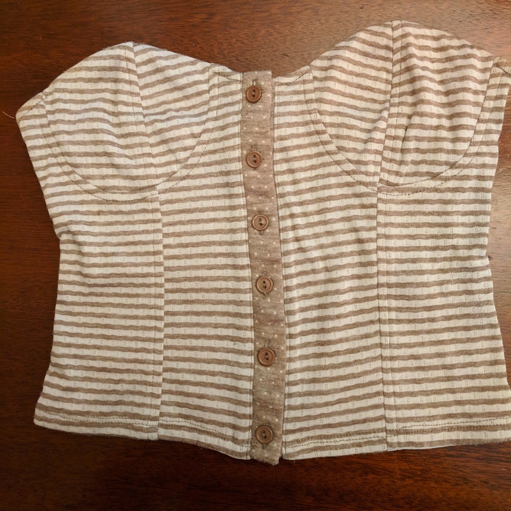 UO lucca couture khaki stretch halter w/ buttons
